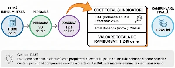 Costuri credit fara adeverinta de venit si exemplu DAE